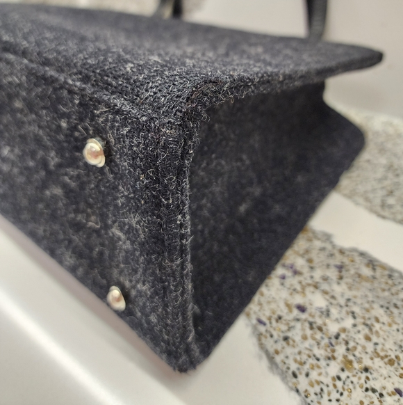 Kate Spade Wool Felt Tote Shoulder Bag Purple Floral Lining - Picture 12 of 16